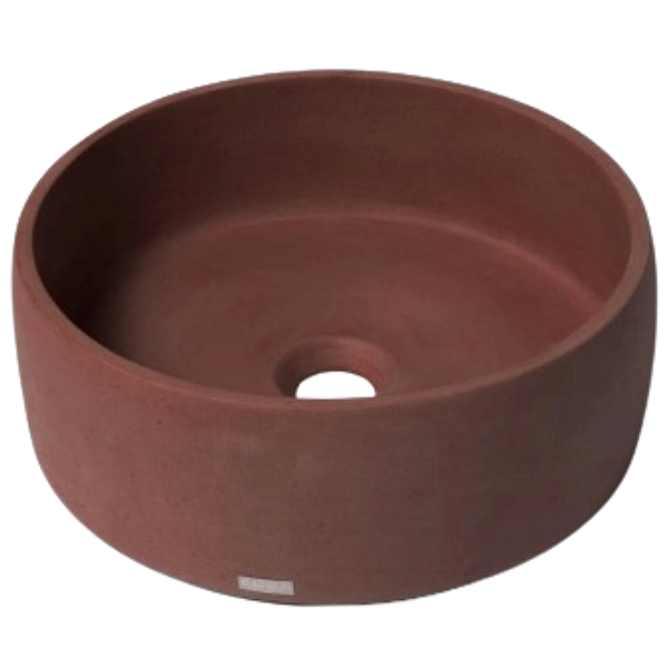 Cuba Redonda de Apoio em Concreto - Terracota