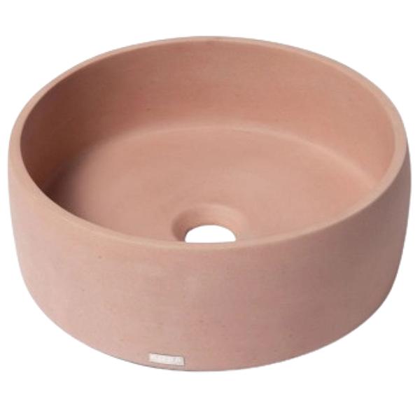 Cuba Redonda de Apoio em Concreto - Rosé