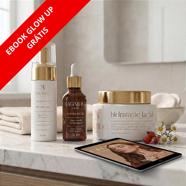 KIT HIDRATANTE FACIAL -SERUM NIACINAMIDA - ESPUMA DE LIMPEZA FACIAL + EBOOK