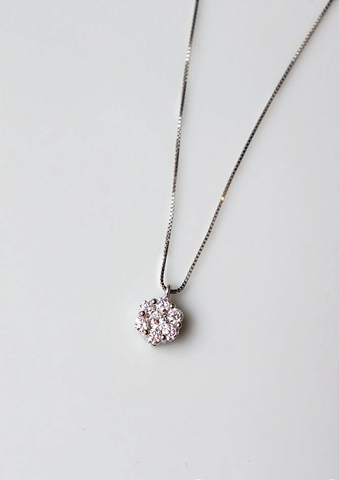 Corrente Com Pingente Ouro 18k Flor