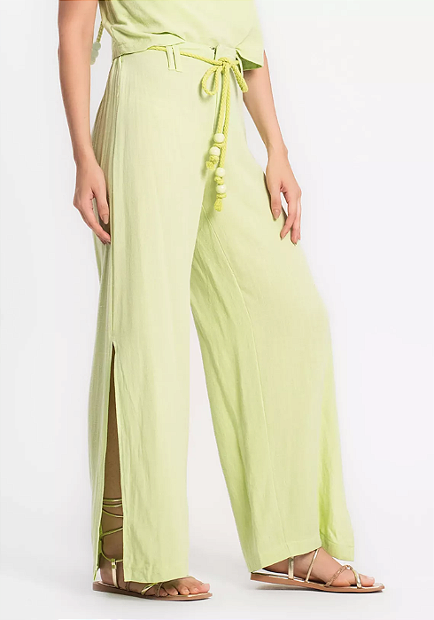 Calça Feminina Pantalona Em Linho Strong Endless
