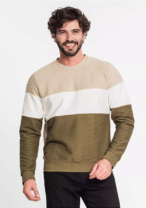 Blusão Masculino Em Moletom Diametro Bege