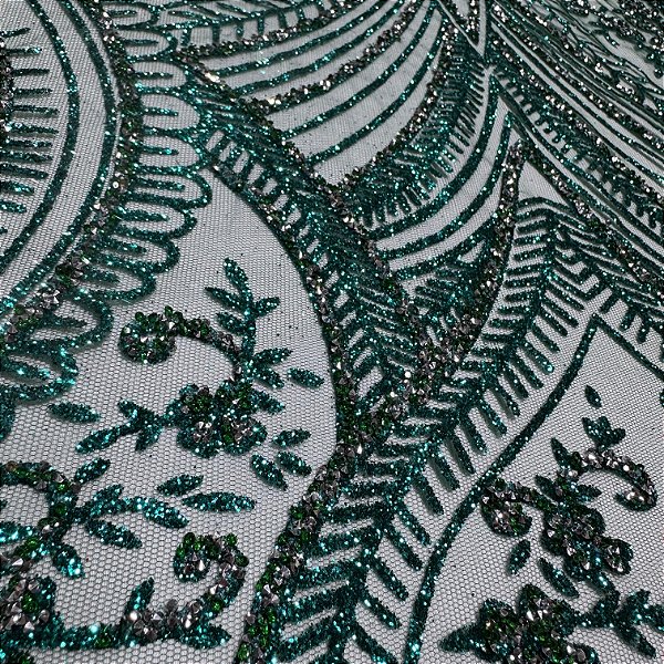 Tule Diamante Quebrado LYP768 - Verde Esmeralda