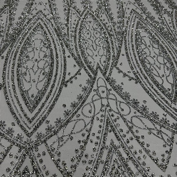 Tule Diamante Quebrado F932 - Prata
