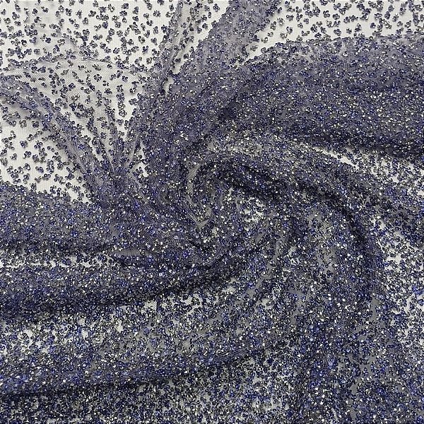 Tule Diamante Quebrado 22609 - Lilás/Prata