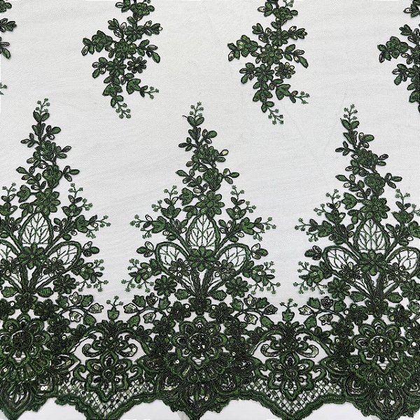 Renda c/ paetê 7112 Verde Oliva