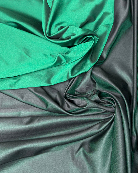Cetim Victória - Preto c/ Verde Bandeira