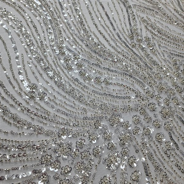 Tule Bordado 15611 Pêssego