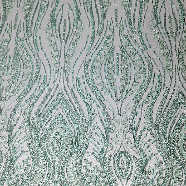 Tule Bordado 15613 Verde Menta