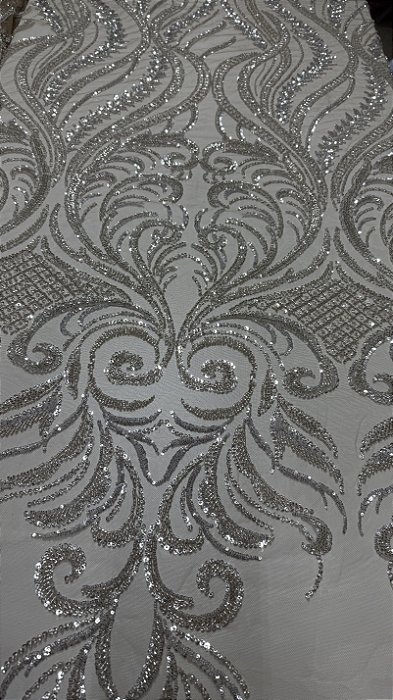 Renda Pedraria 1042 branco/pele