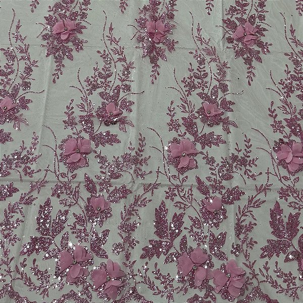 Tule Florata Rosa bb