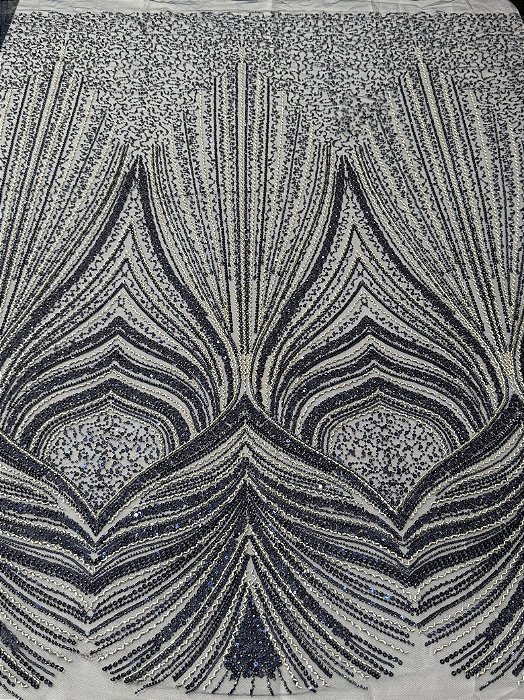 Renda Pedraria 942-2 Marinho-Prata