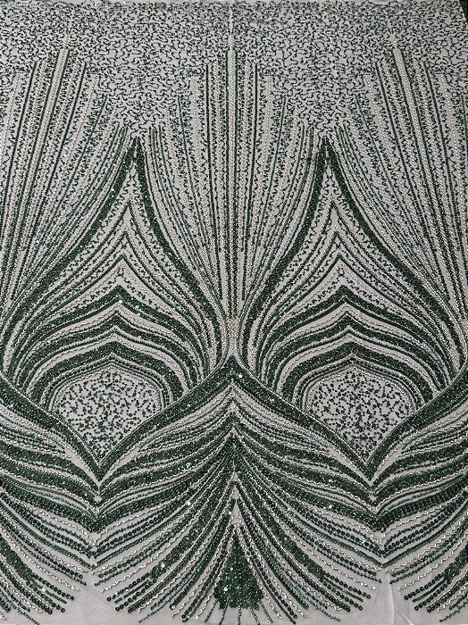 Renda Pedraria 942-2 Verde-Prata