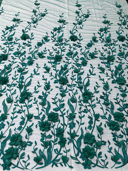 Renda 3D S6125 Verde Esmeralda