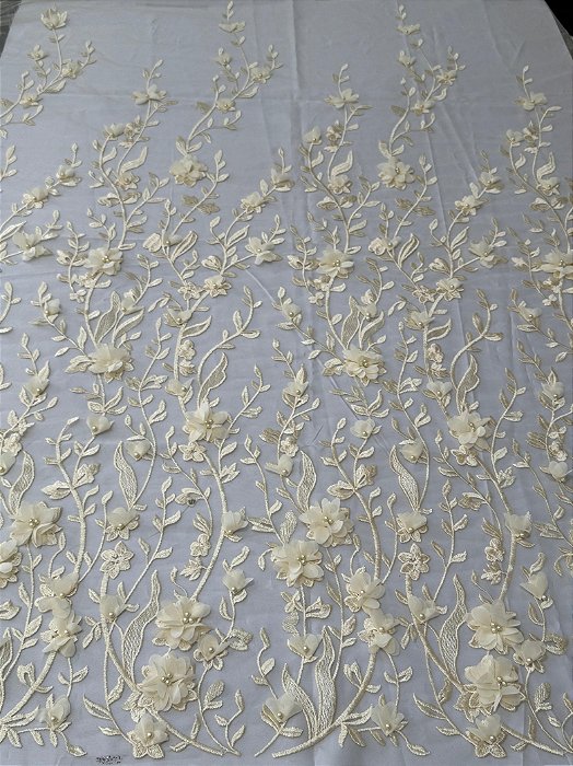 Renda 3D S6125 Amarelo Manteiga