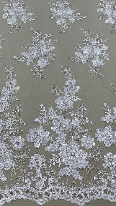 Renda c/ paetê 8984 Off White