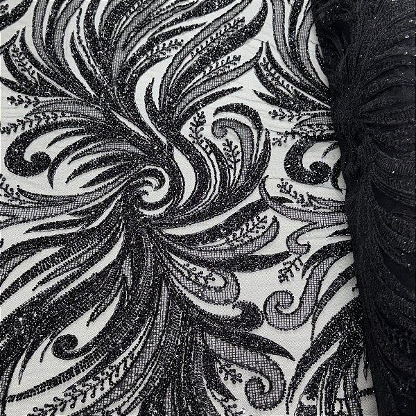 Renda Pedraria 1513 Preto