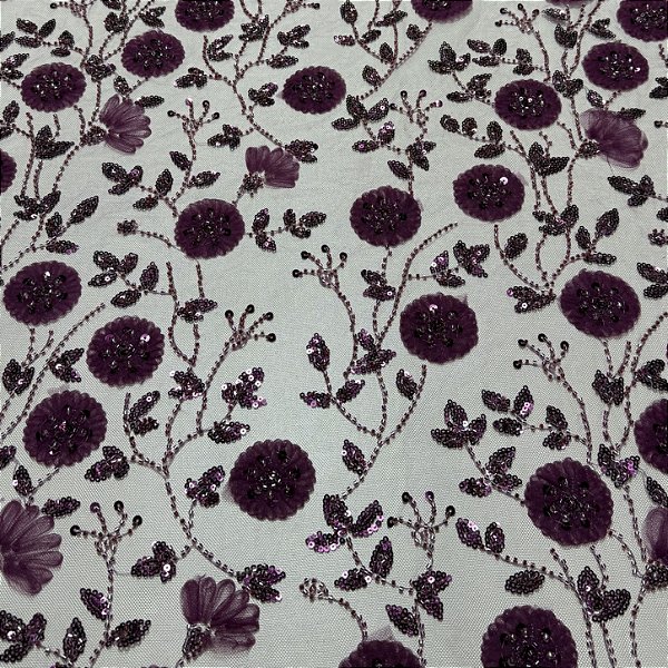 Tule bordado Mach695 Uva