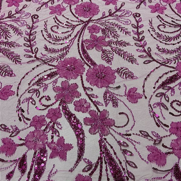 Tule bordado Mach698 Pink