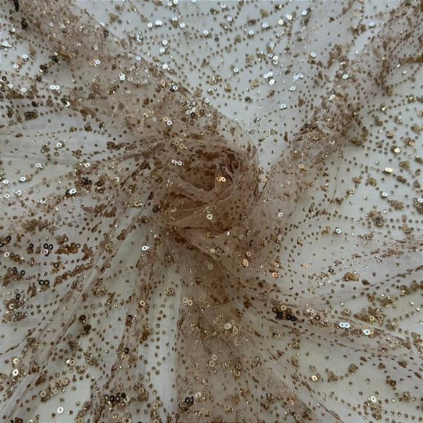 Tule c/ paetê P225 Nude