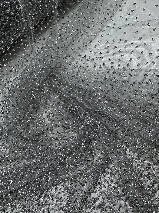 Tule Diamante Quebrado 22609 - Prata/Prata