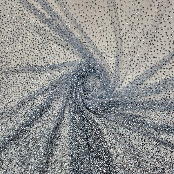 Tule Diamante Quebrado 22609 - Azul bb/Prata