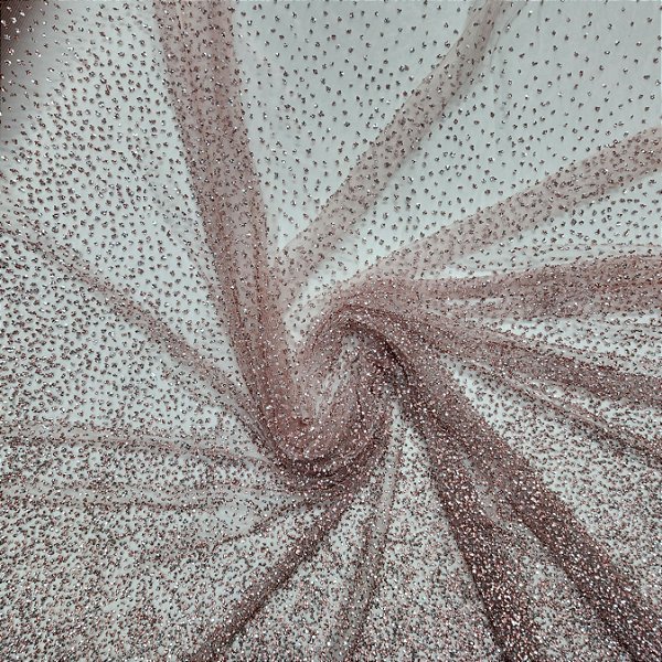 Tule Diamante Quebrado 22609 - Rose /Prata