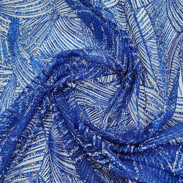 Tule Diamante Quebrado Des.LYX158 Azul Royal