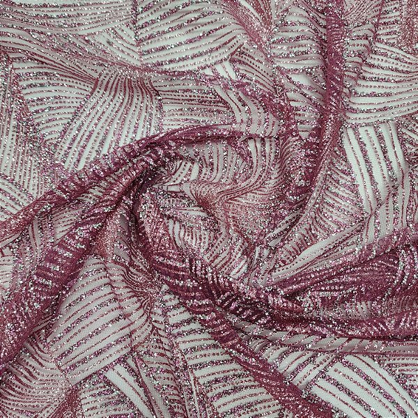 Tule Diamante Quebrado Des.LYX158 Rose Escuro