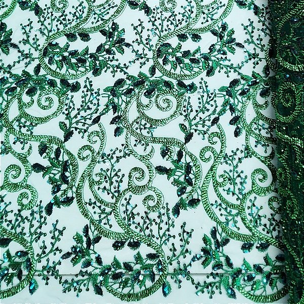 Renda c/ Pedrarias GW-2582 Verde Esmeralda
