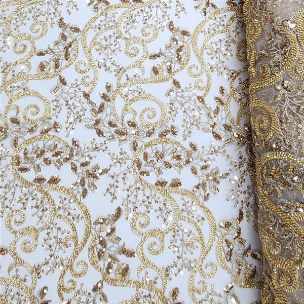 Renda c/ Pedrarias GW-2582 Dourado
