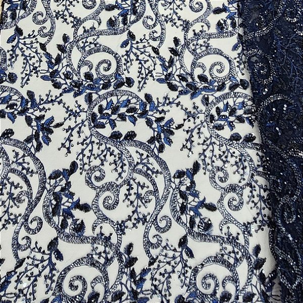 Renda c/ Pedrarias GW-2582 Azul Marinho