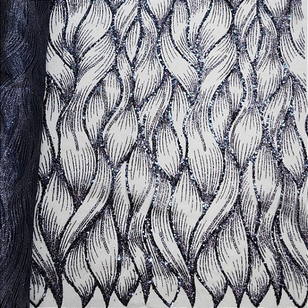 Tule Boreal c/ paetê P228 Azul Marinho