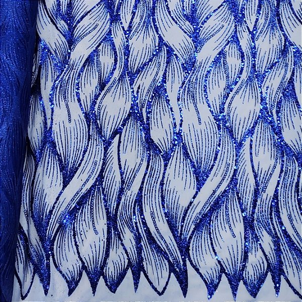 Tule Boreal c/ paetê P228 Azul Royal