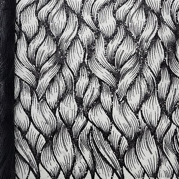 Tule Boreal c/ paetê P228 Preto