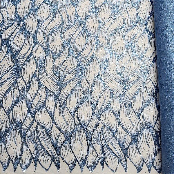 Tule Boreal c/ paetê P228 Azul Serenity