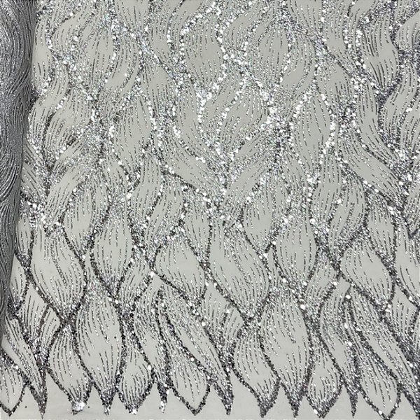 Tule Boreal c/ paetê P228 Prata