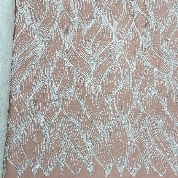 Tule Boreal c/ paetê P228 Branco