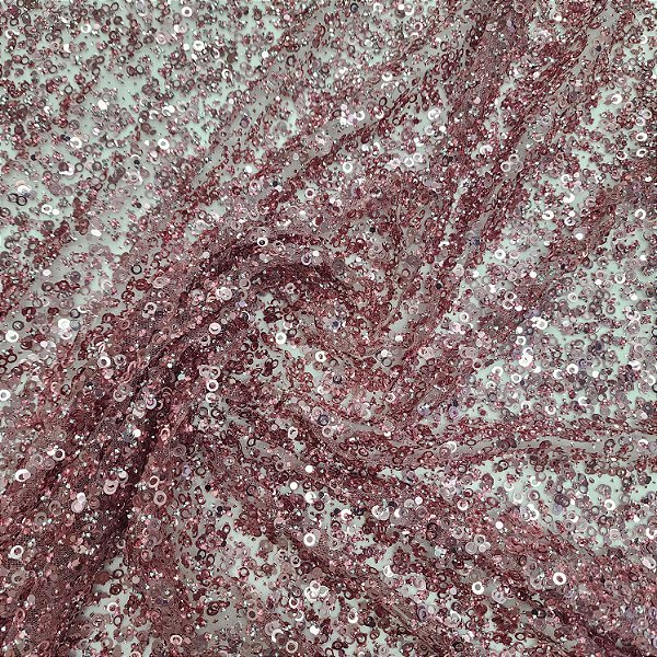 Tule Diamante Quebrado c/ Paetê 7915 Rose