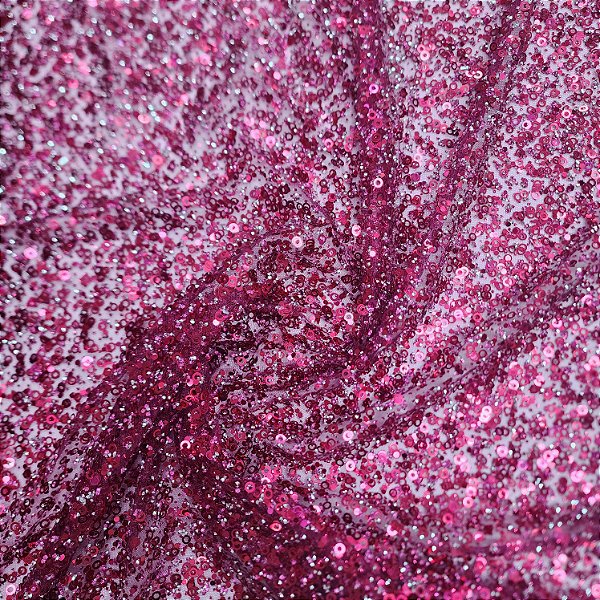 Tule Diamante Quebrado c/ Paetê 7915 Pink