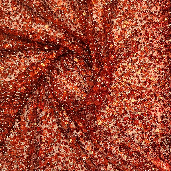 Tule Diamante Quebrado c/ Paetê 7915 Vermelho