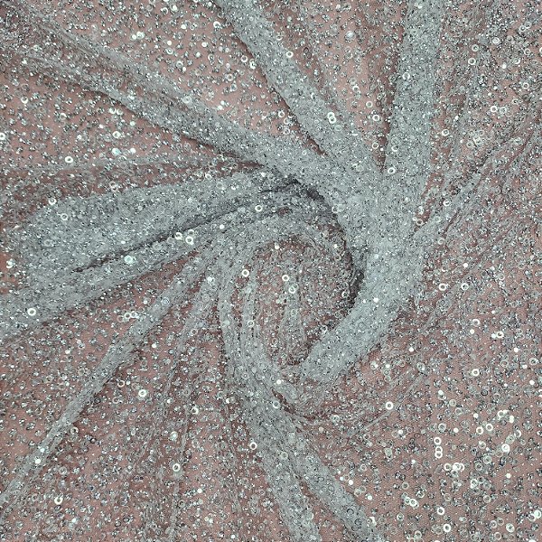 Tule Diamante Quebrado c/ Paetê 7915 Branco