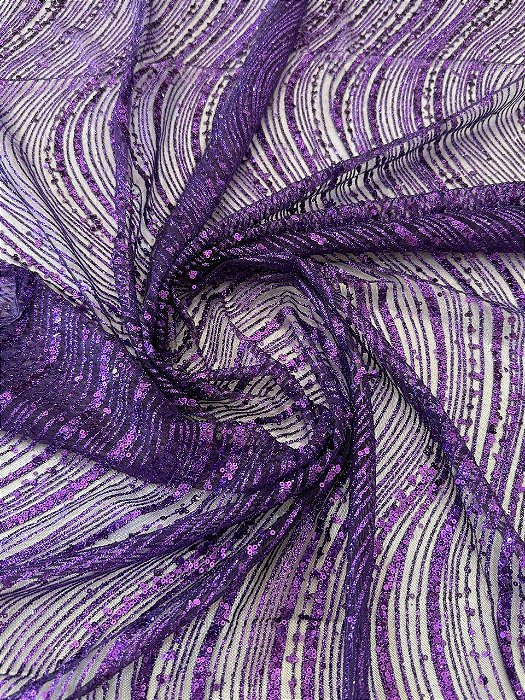 Tule Boreal c/ Paetê P224 Roxo