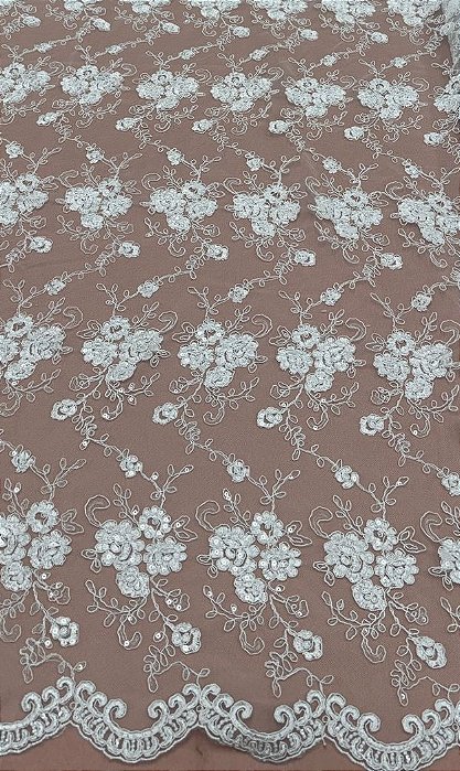 Renda c/ paetê 1041 Branco