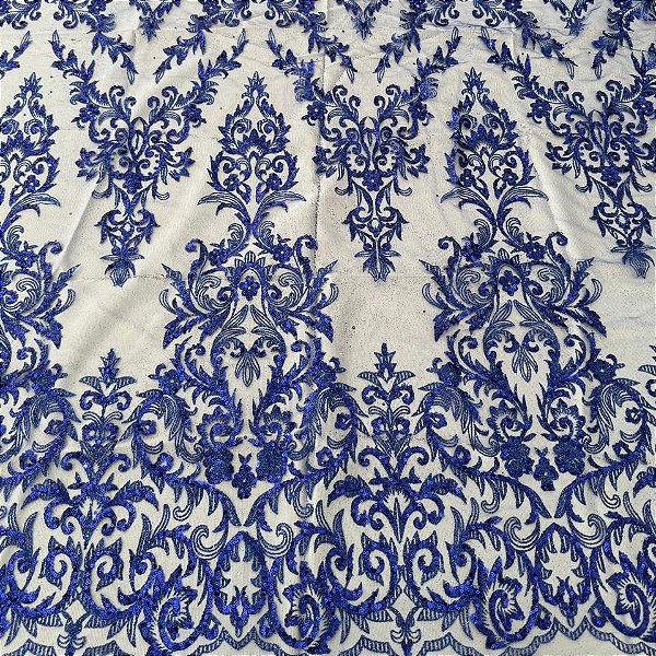 Tule c/ paetê P229 Azul Royal
