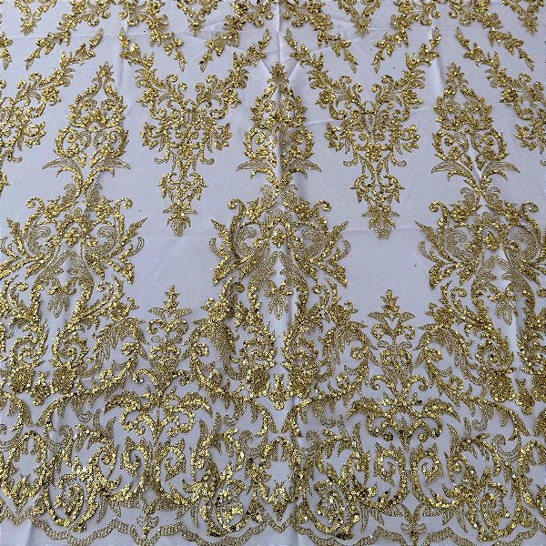 Tule c/ paetê P229 Dourado