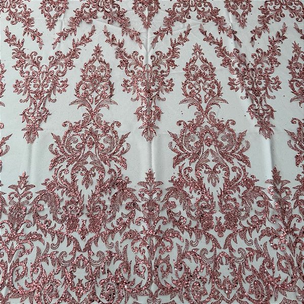 Tule c/ paetê P229 Rose