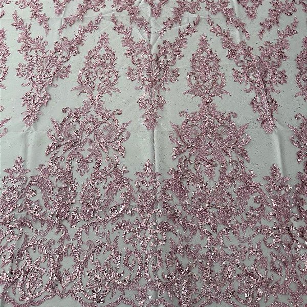 Tule c/ paetê P229 Rosa BB