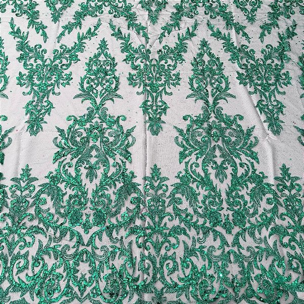 Tule c/ paetê P229 Verde Esmeralda
