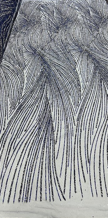 Tule Diamante Quebrado Des. LYD 090 Azul Marinho